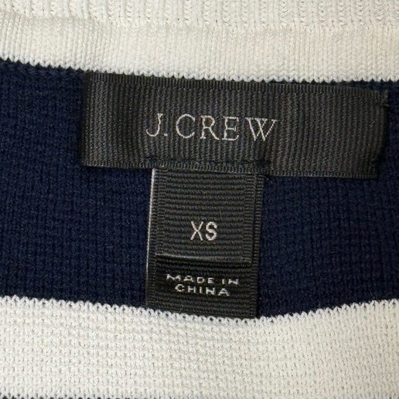 J. Crew White Navy Nautical Cropped Cotton Sweater - Size XS - Picture 6 of 11